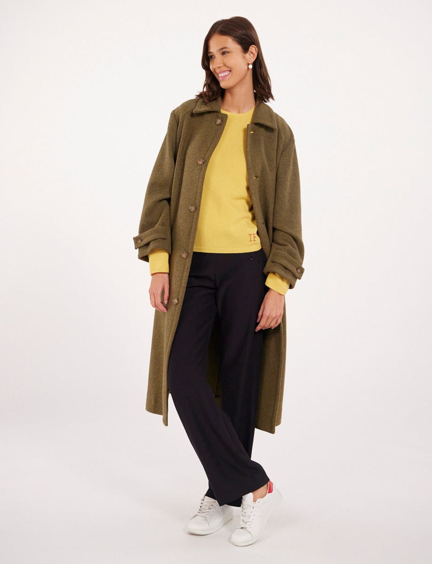 Mantel Esme khaki Wolle