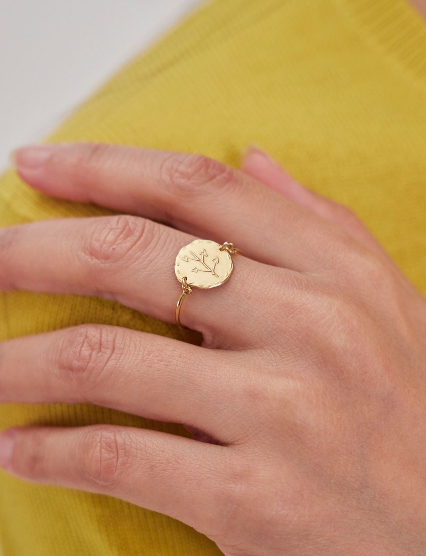 Bague Lutèce motif Coeurs plaqué or