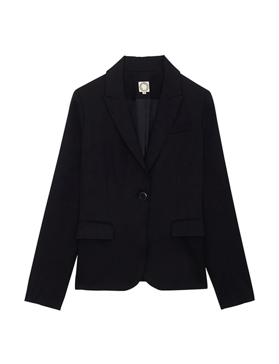Veste Nicoletta en laine bleu marine