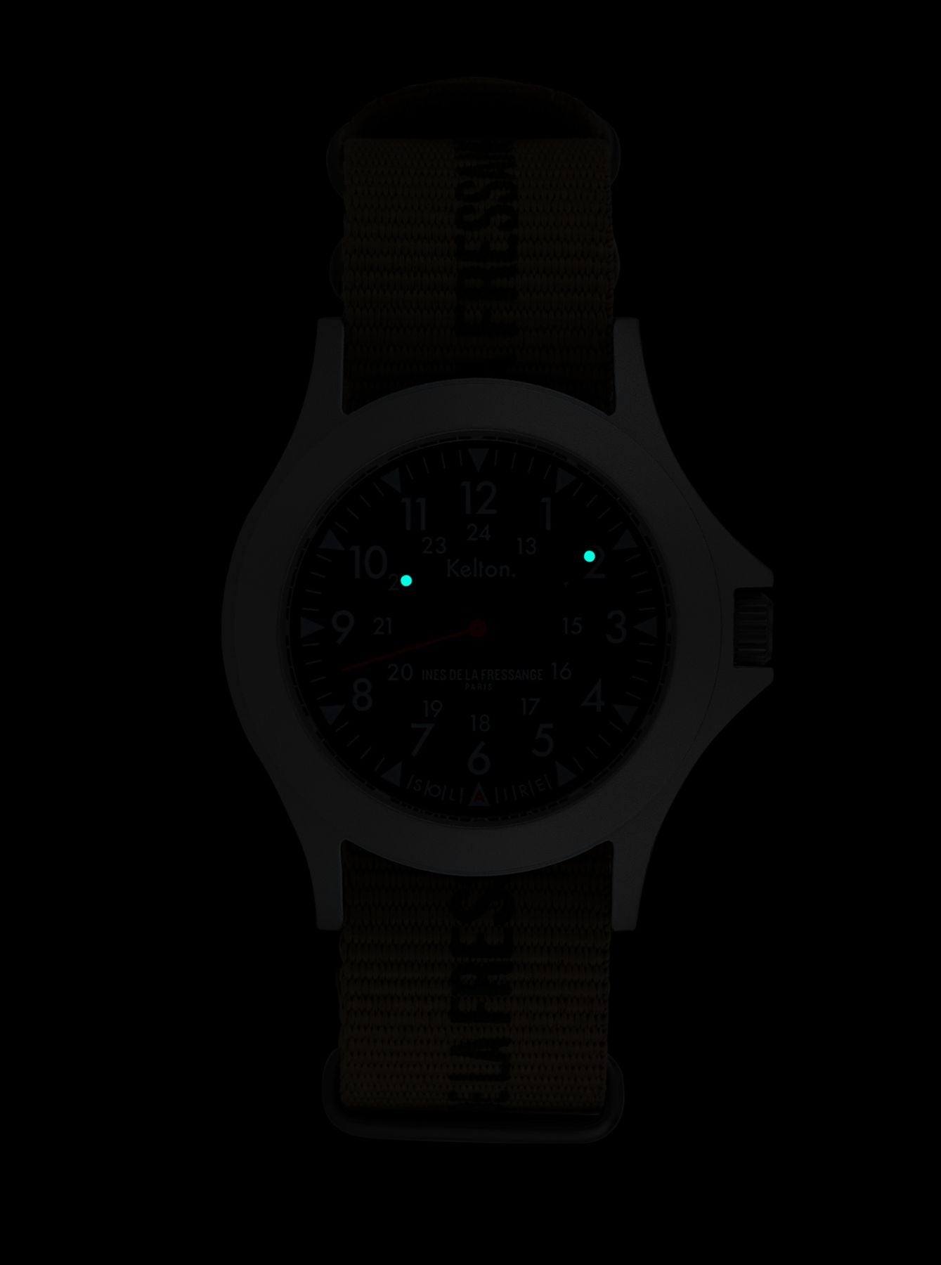 Montre Solaire Field kaki Kelton x Ines de la Fressange Paris