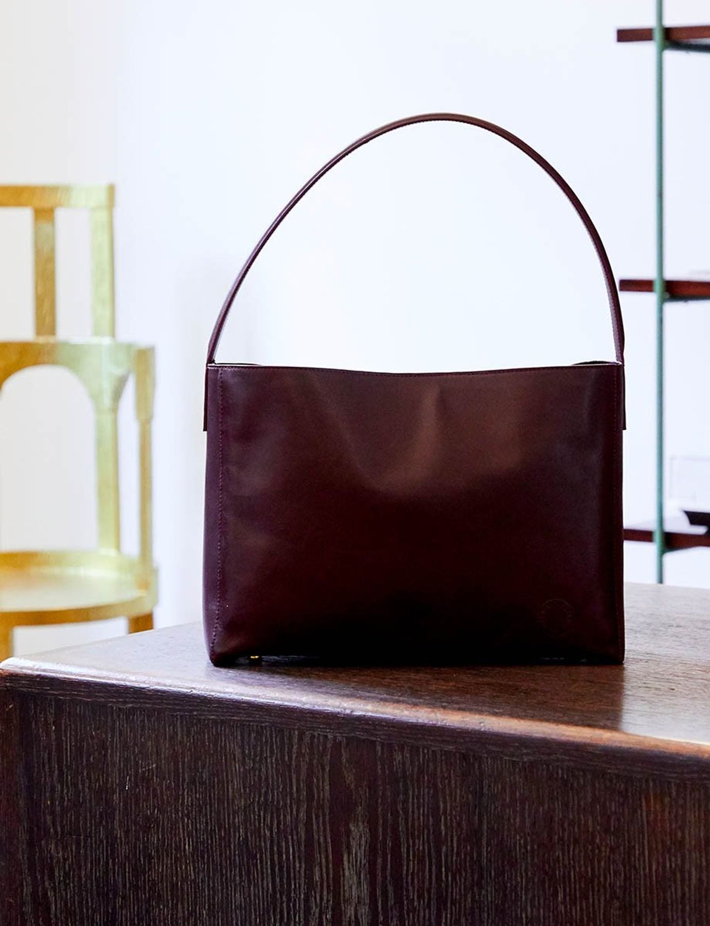 Sac cabas cuir Léonore grand format bordeaux