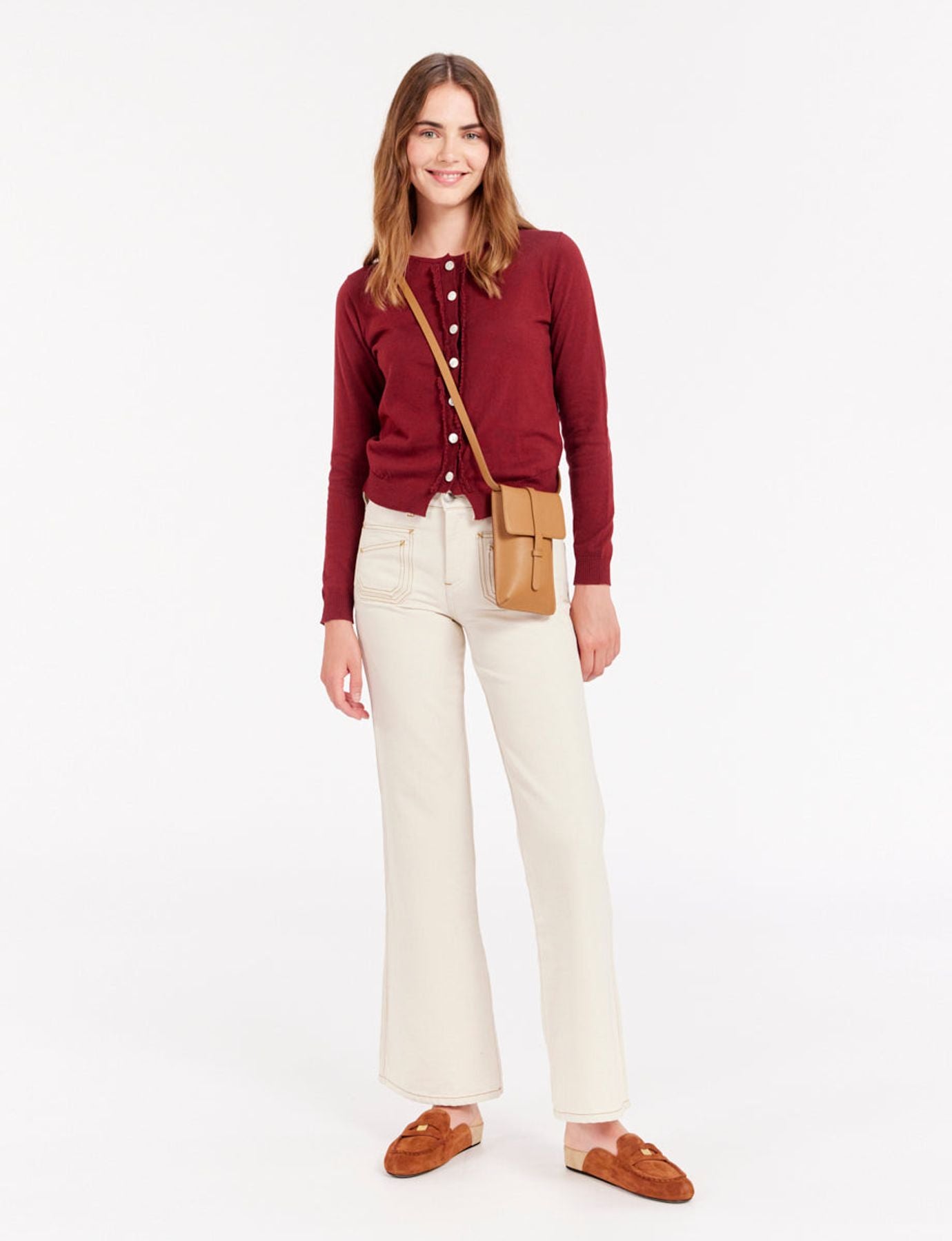 Smartphone Bag Léonore cuir camel