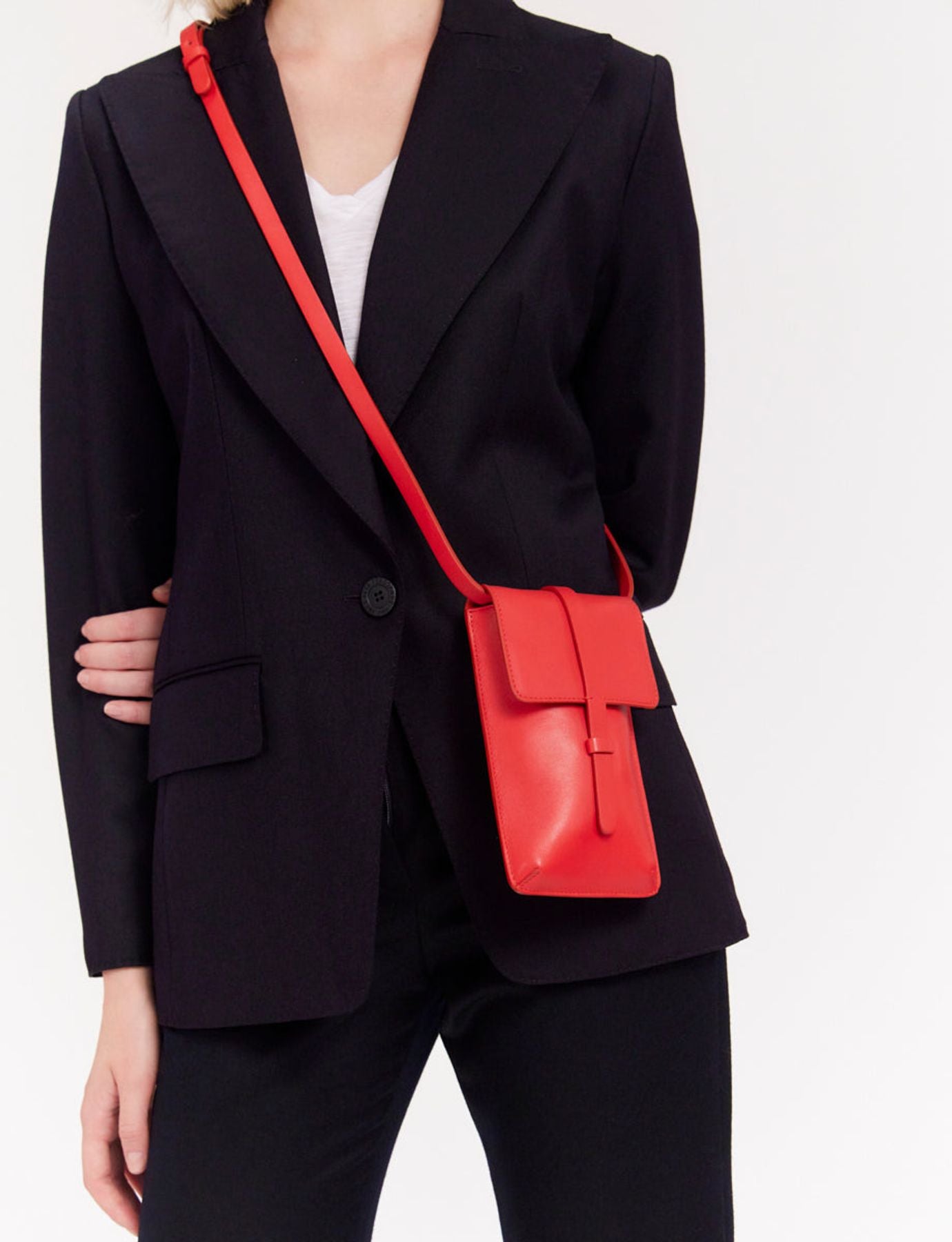 Smartphone Bag Léonore cuir rouge