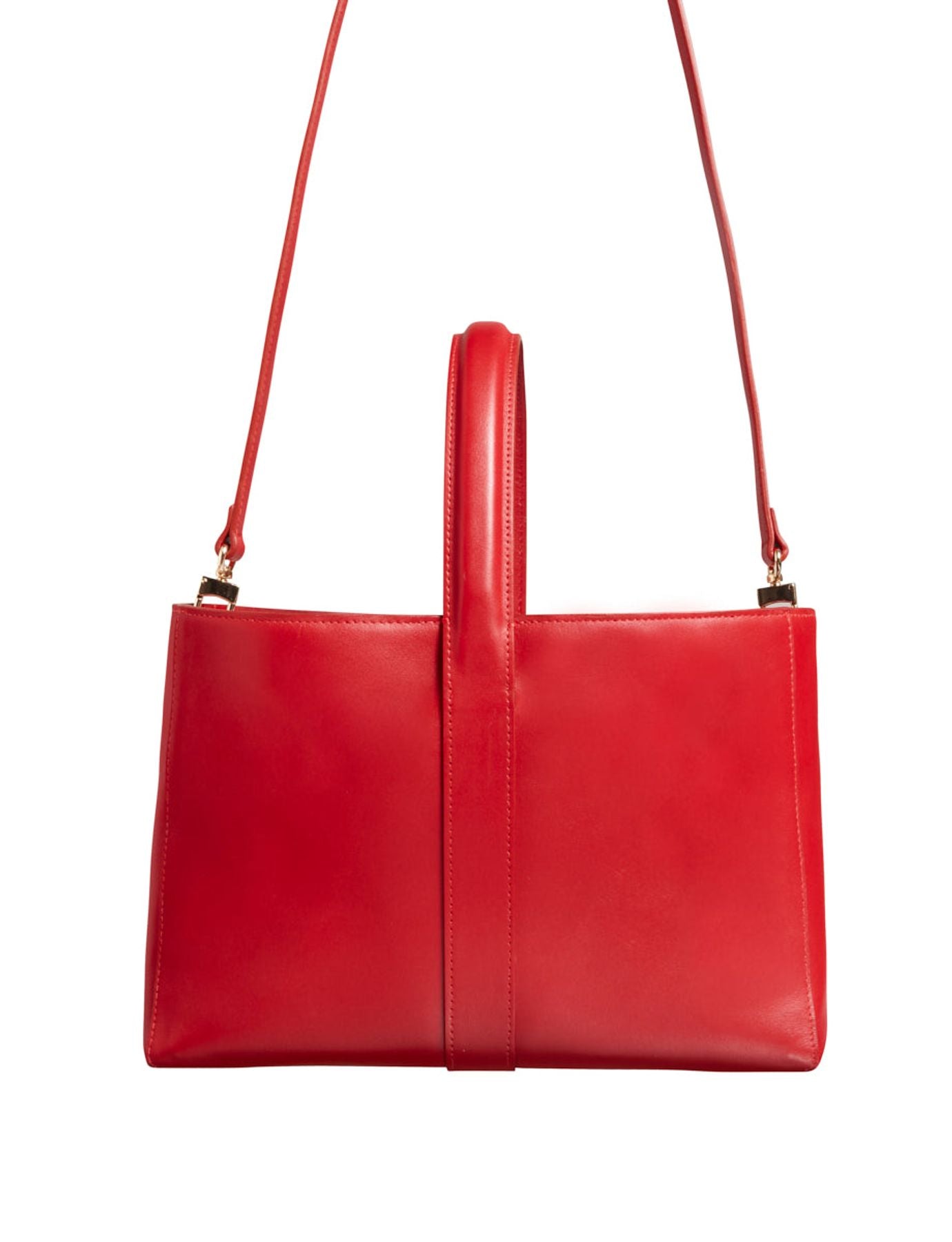 Léonore S red leather bag