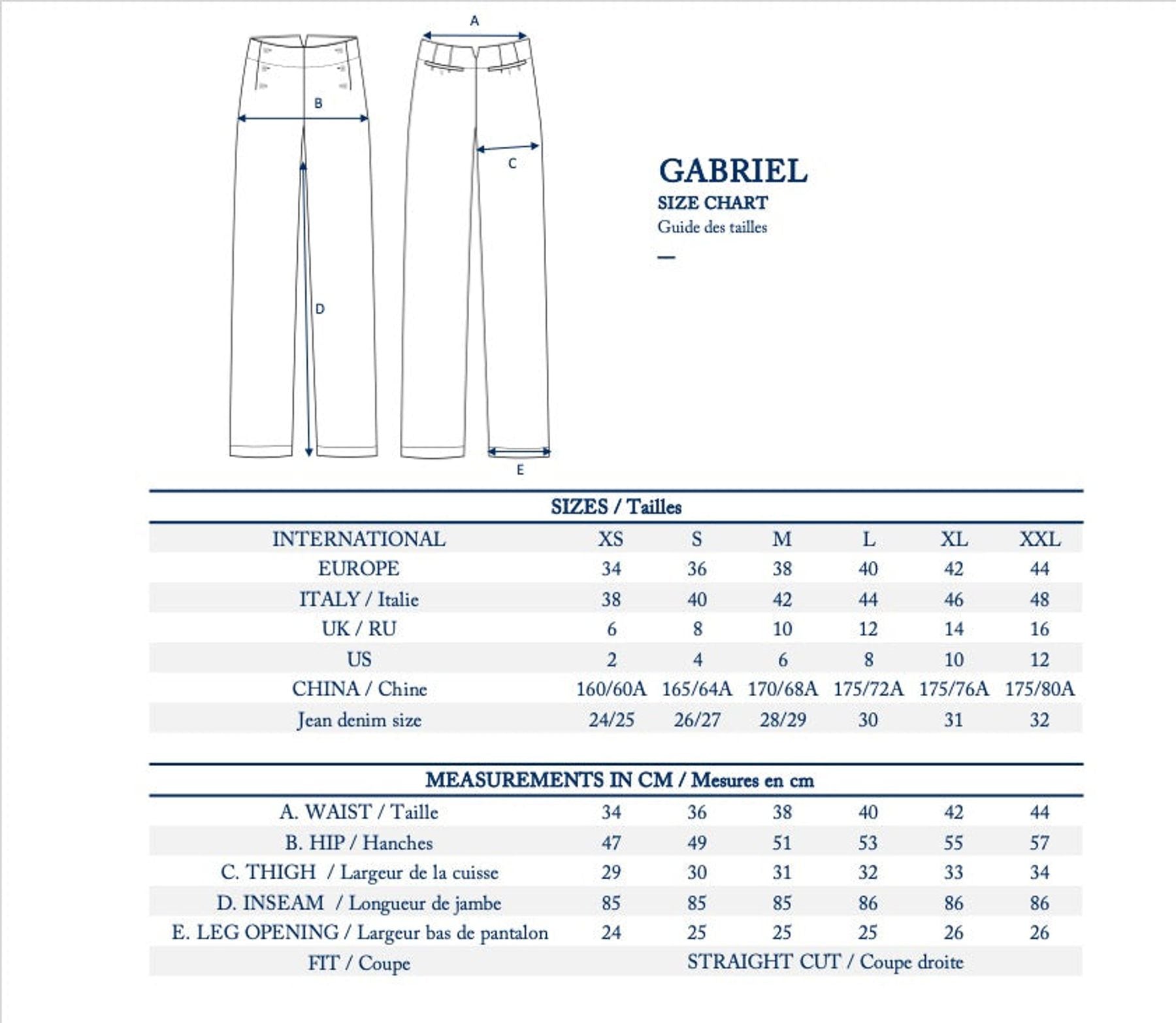 Pantalon Gabriel bleu marine