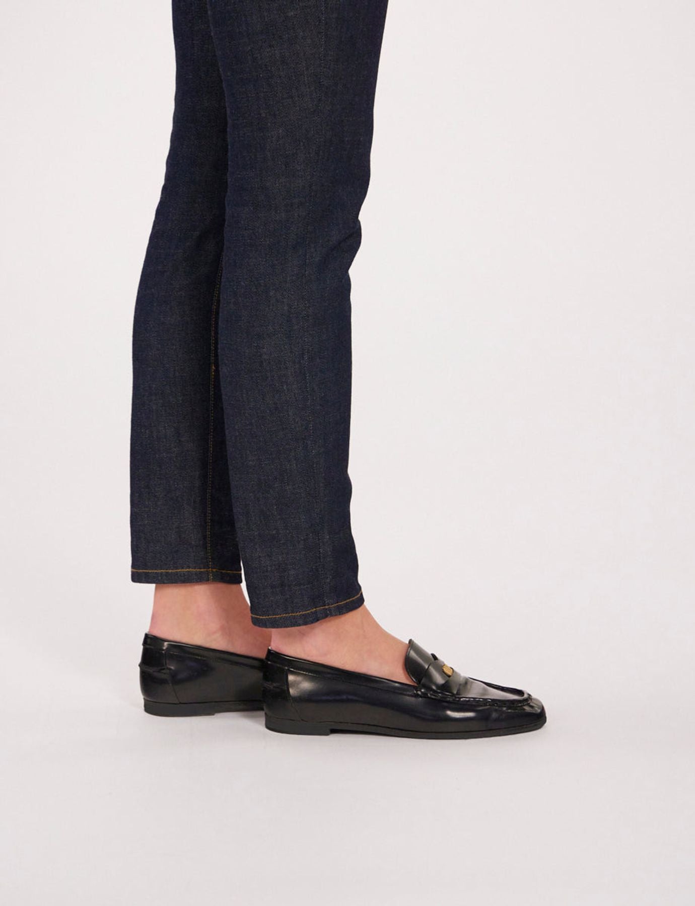 Black leather loafer