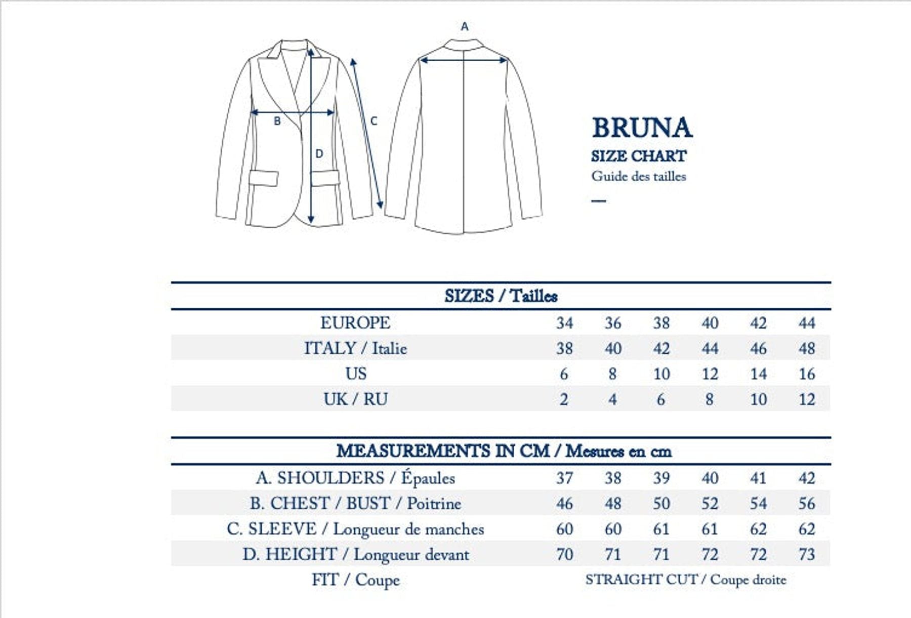 Veste Bruna bleue foncée en laine