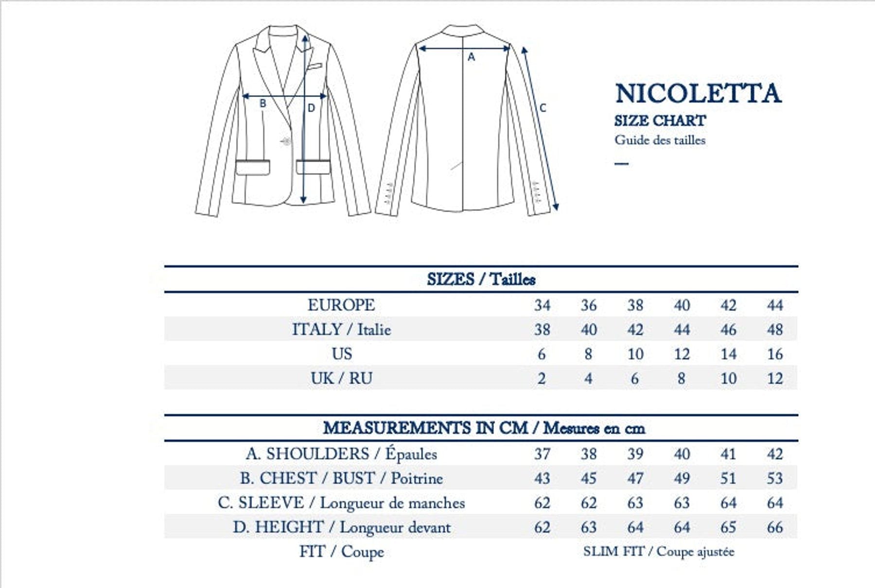 Nicoletta navy blue jacket no longer in use