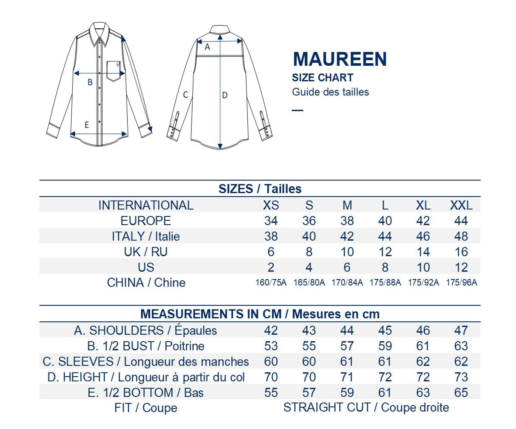 Camisa Maureen azul marino