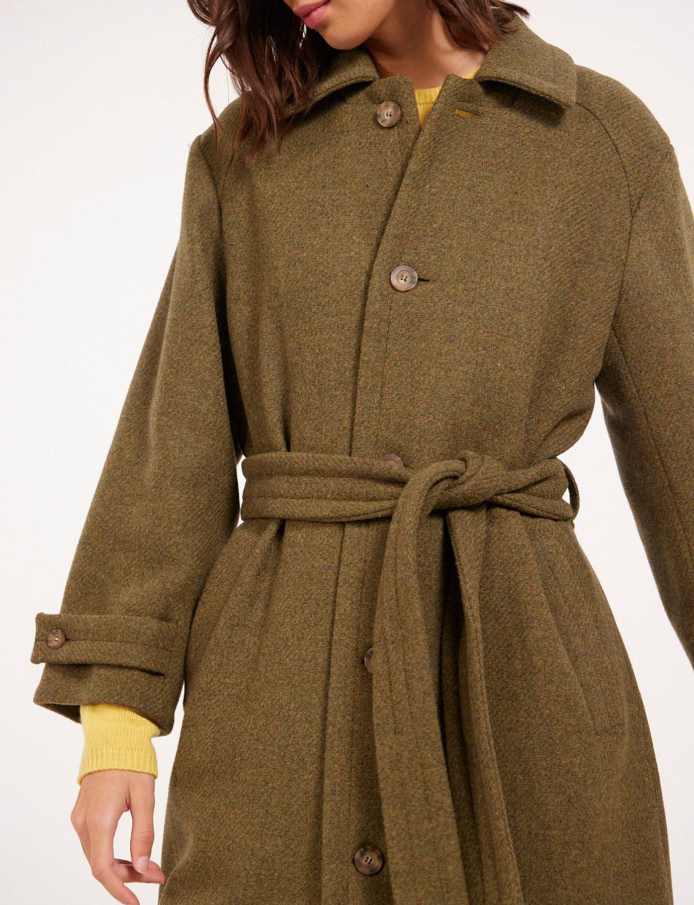 Mantel Esme khaki Wolle
