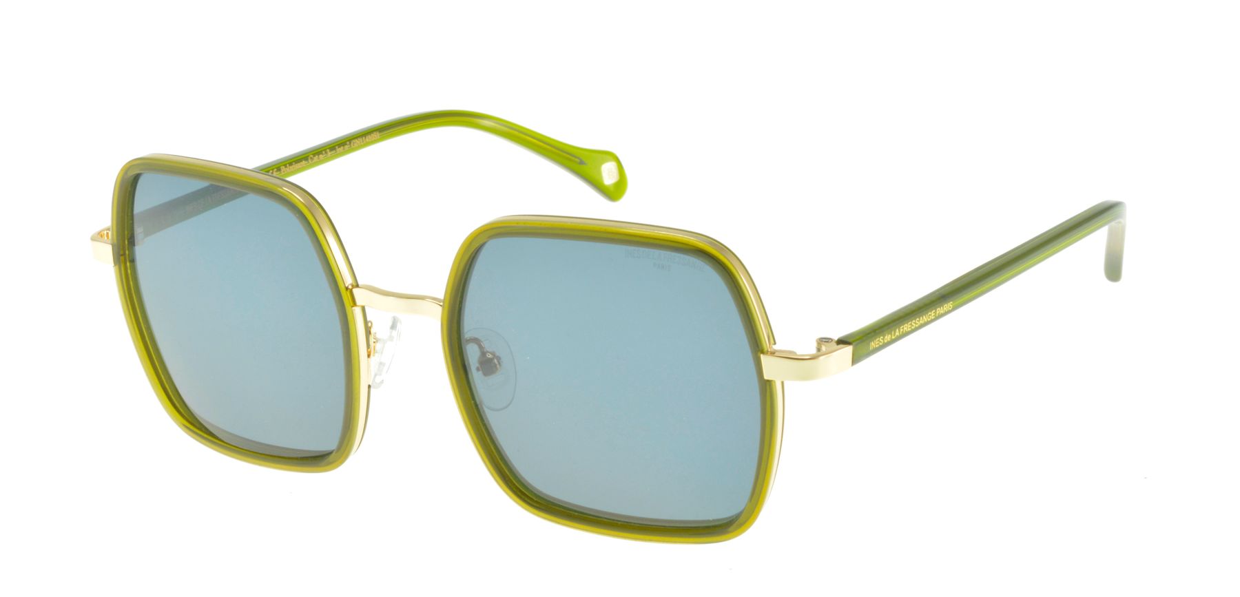 Occhiali da sole Katherine in cristallo verde oro