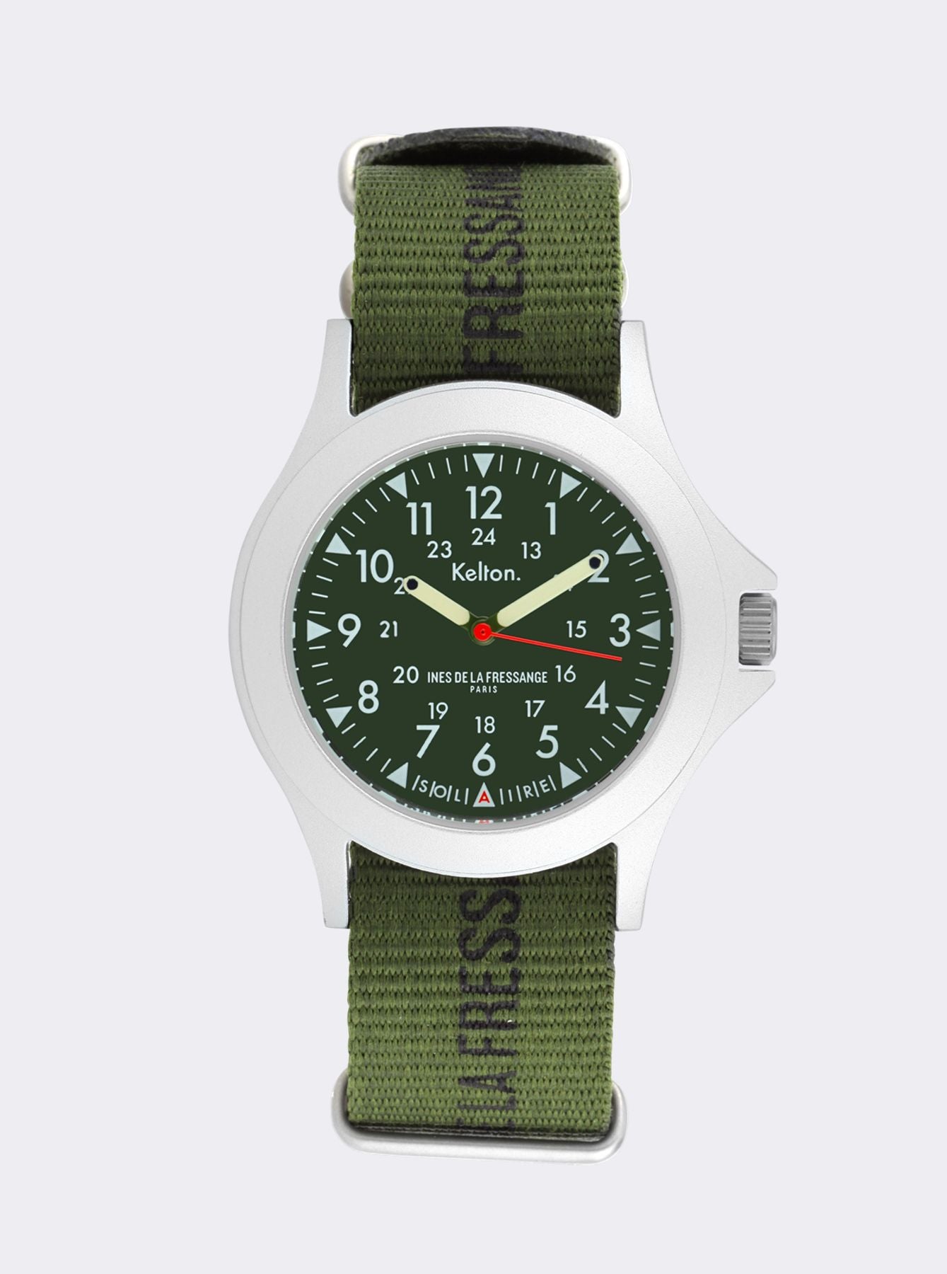 Montre Solaire Field kaki Kelton x Ines de la Fressange Paris