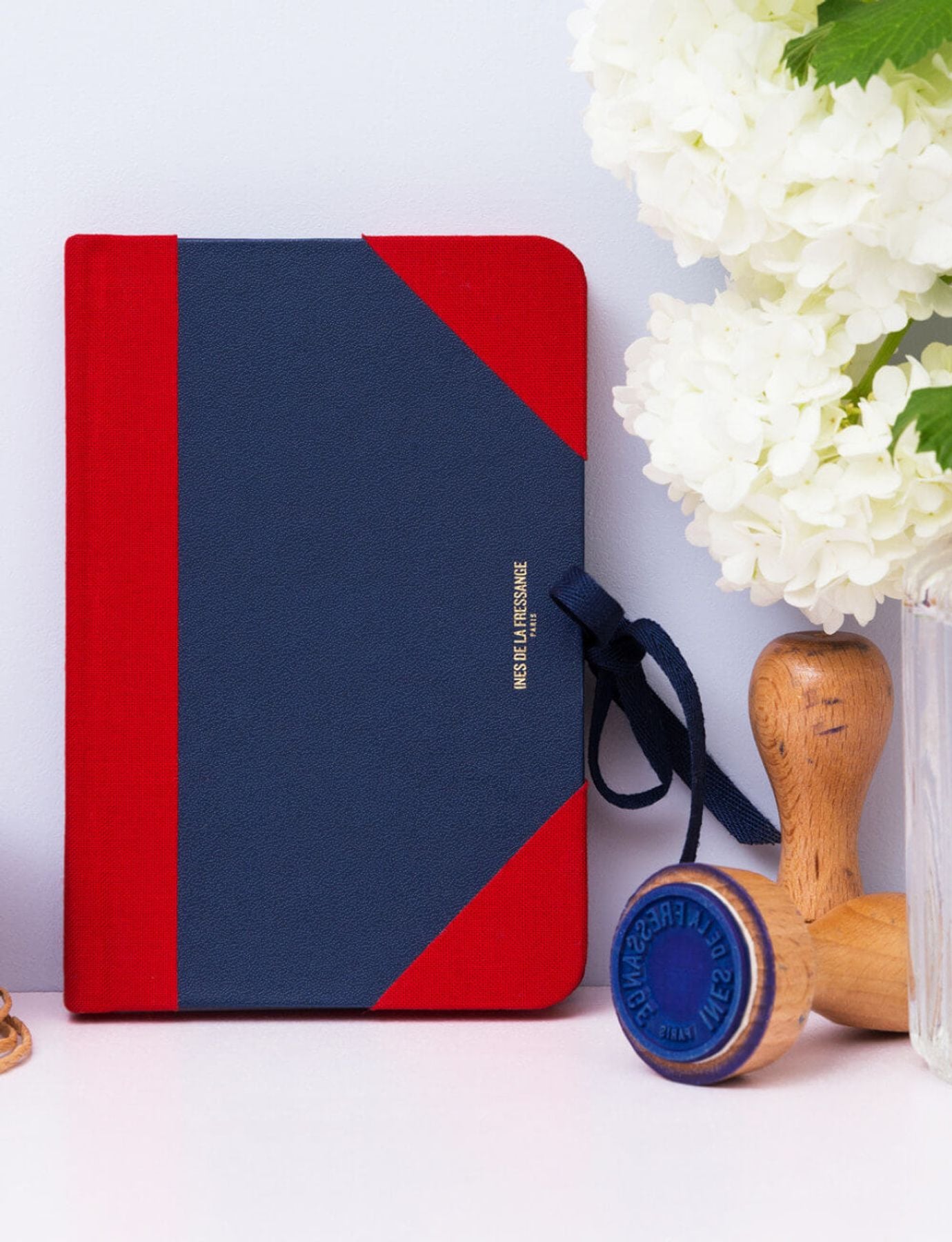 Carnet Médium Ines bleu marine et rouge