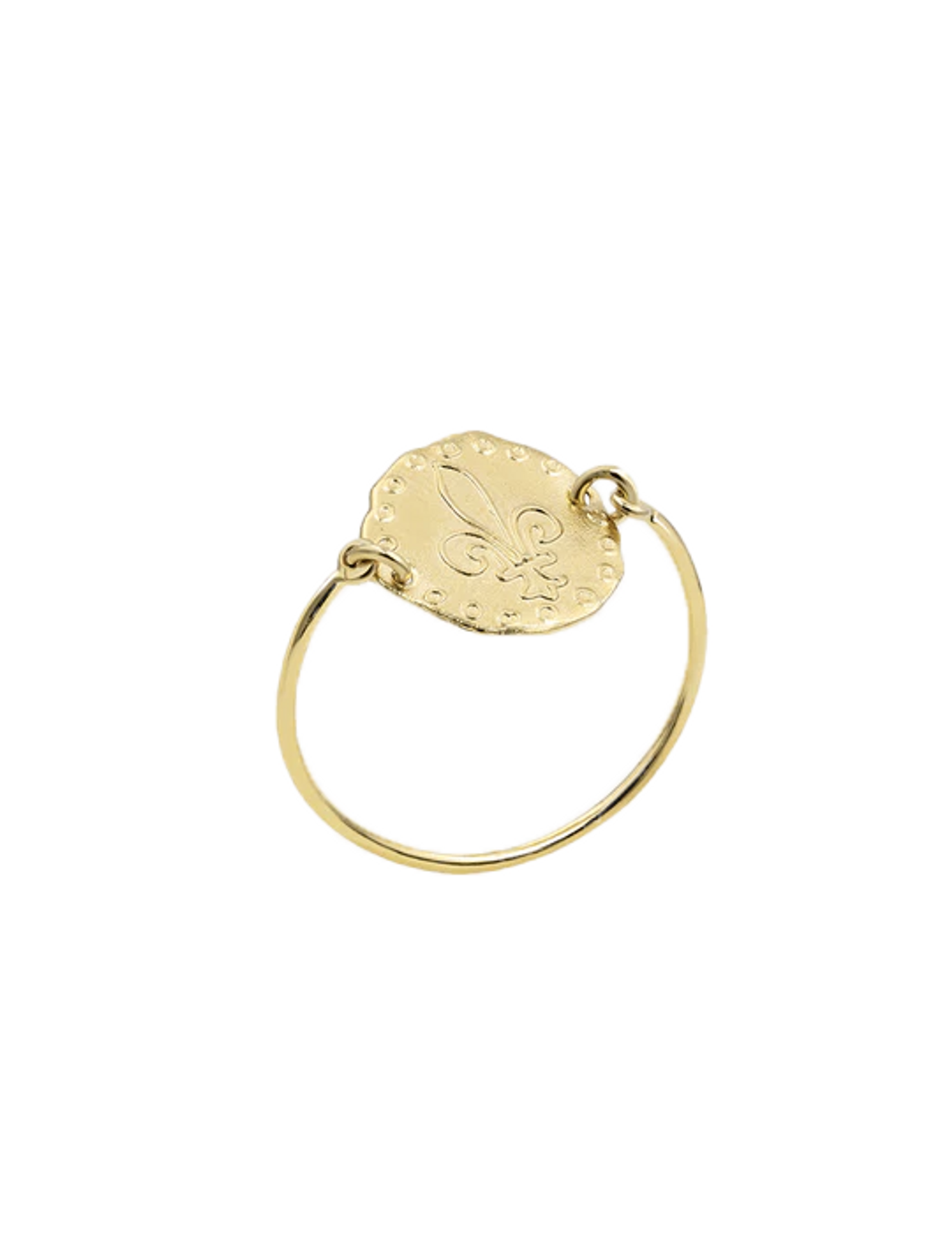 Bague Lutèce motif Lys plaqué or