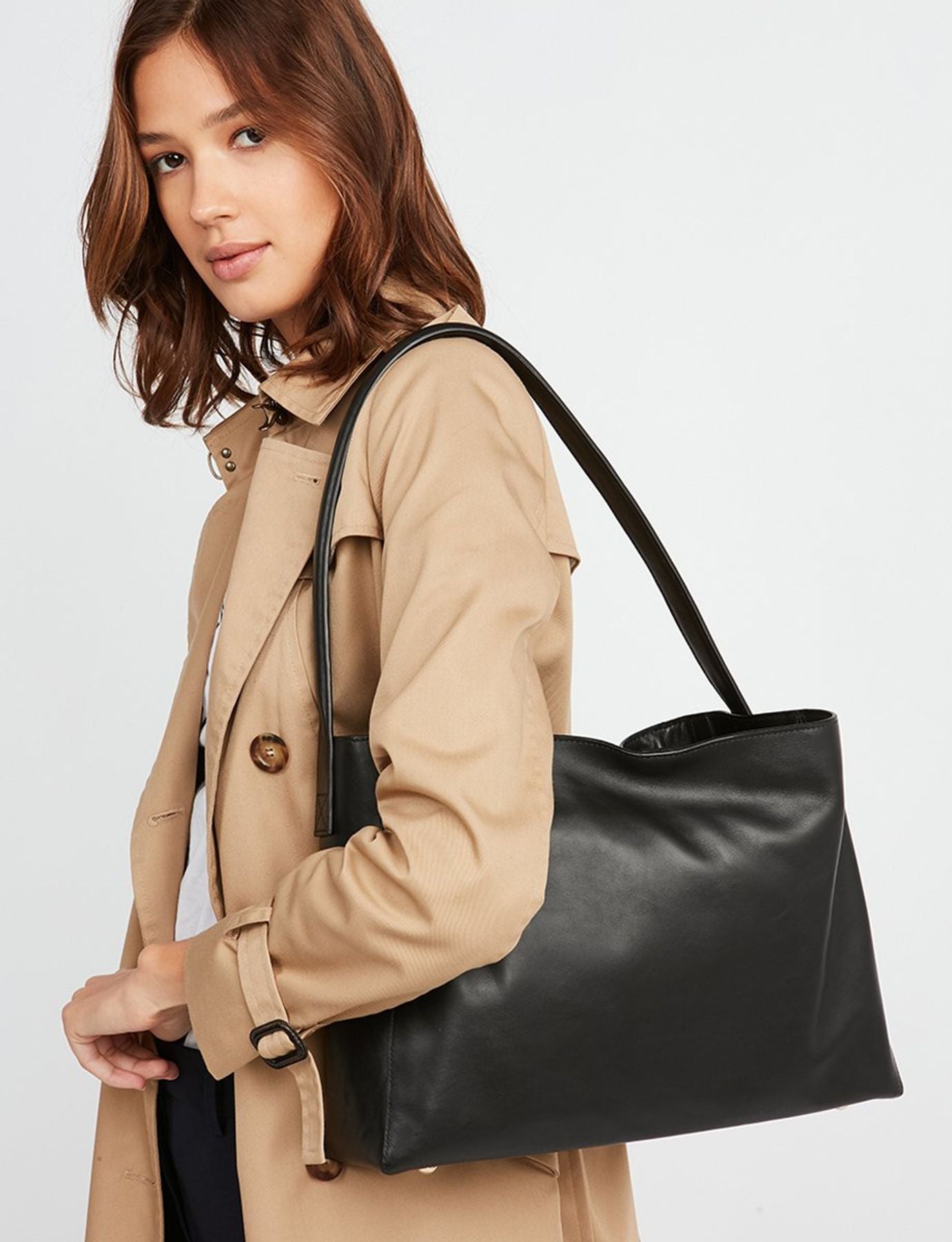 Sac cabas cuir Léonore grand format noir