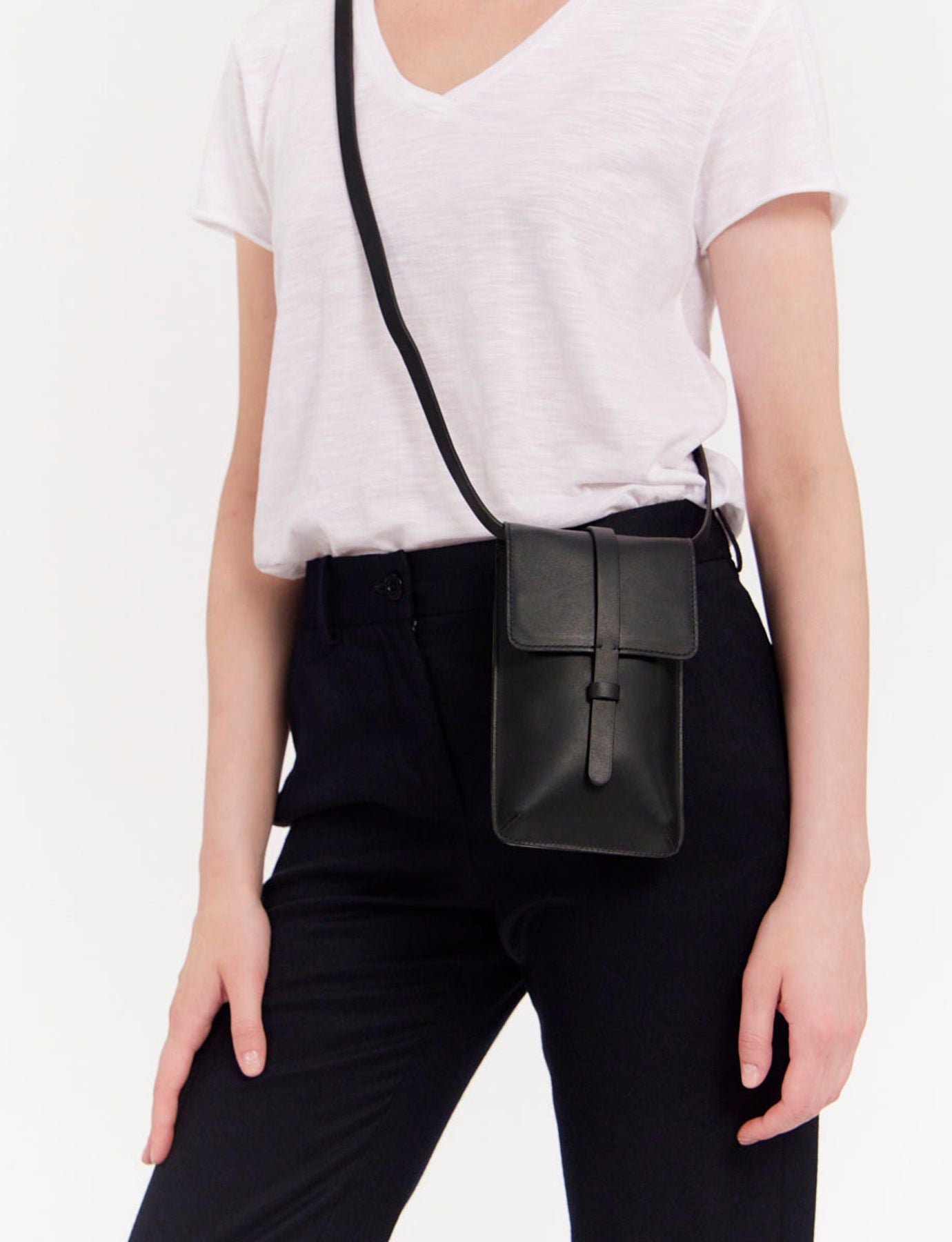 Smartphone Bag Léonore cuir noir