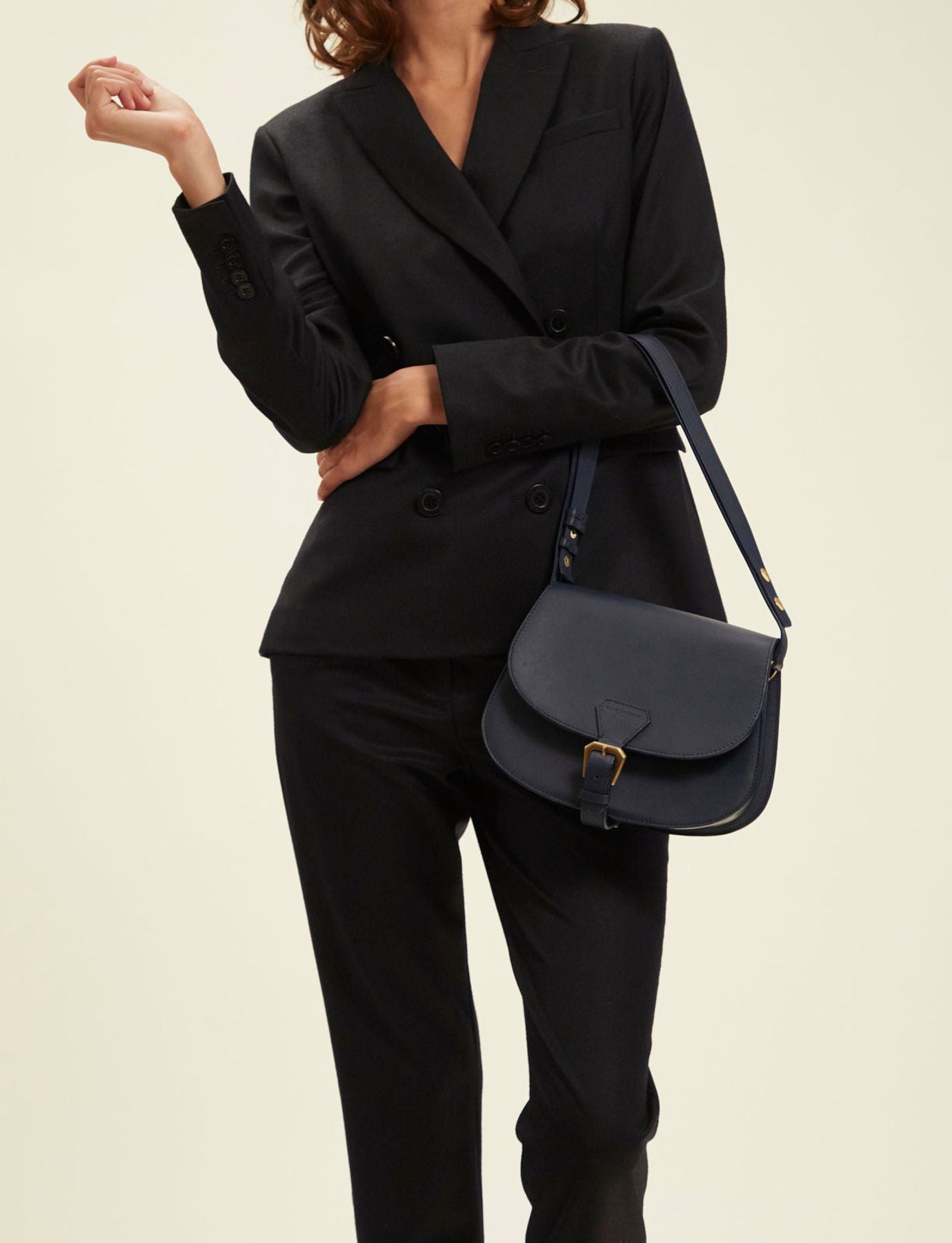 Bolso de mano azul marino