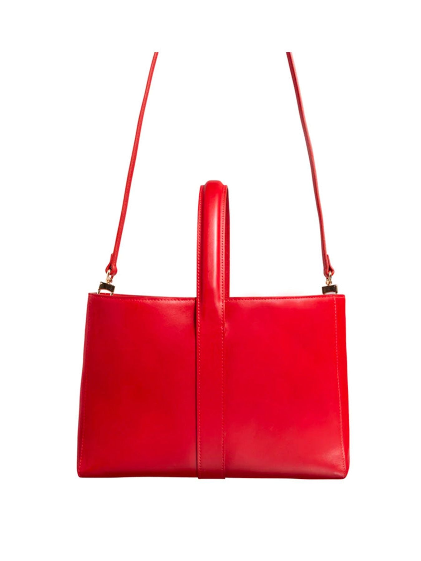 Léonore S red leather bag