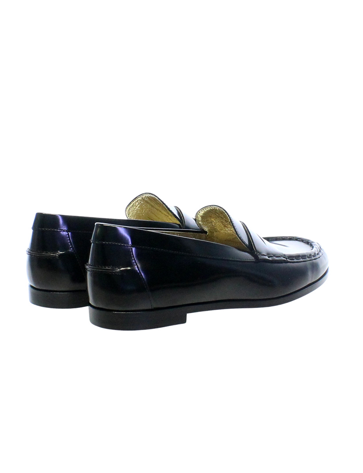 Black leather loafer