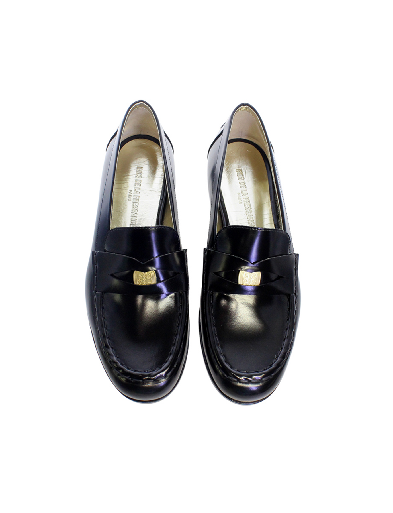 Black leather loafer
