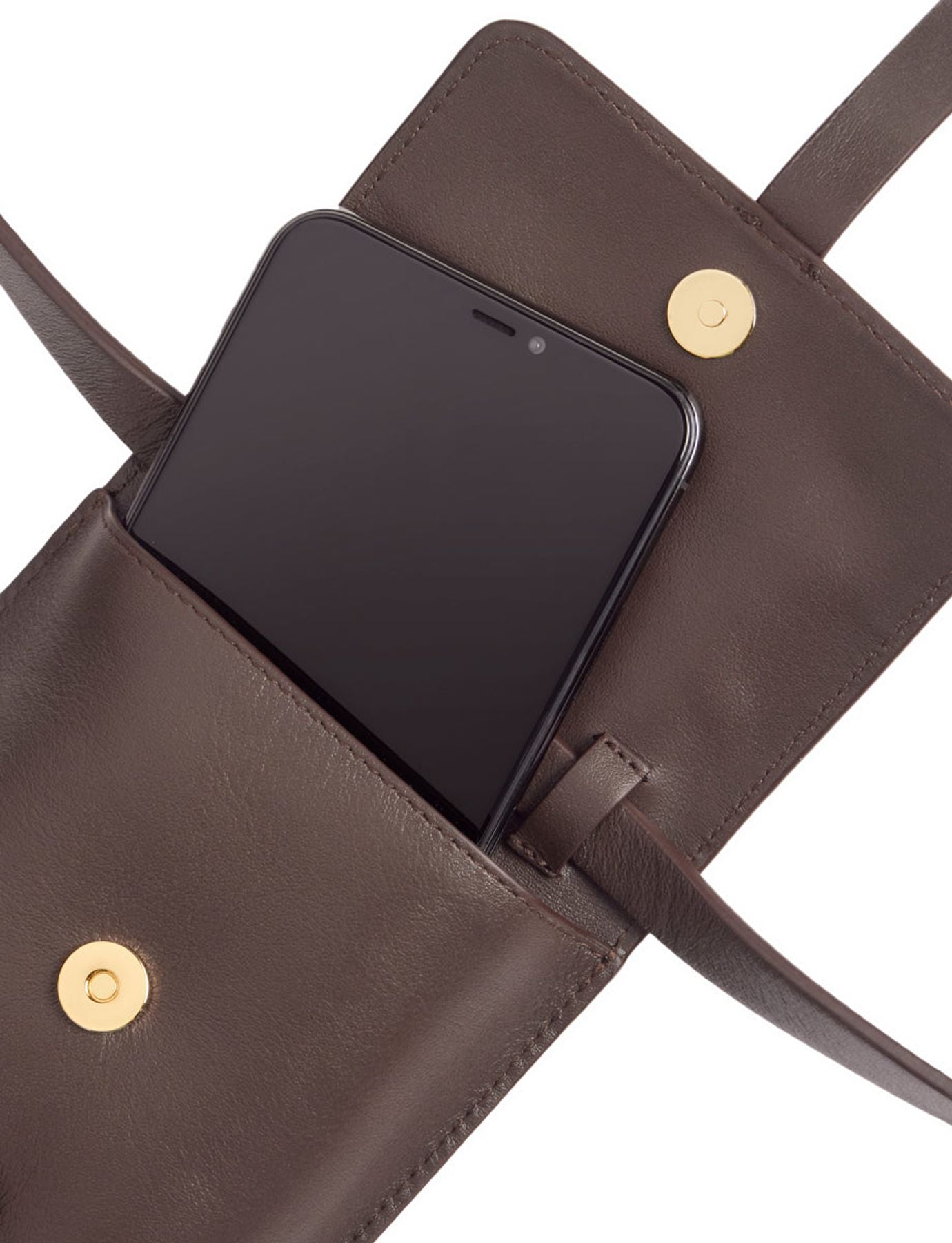 Smartphone Bag Léonore cuir chocolat