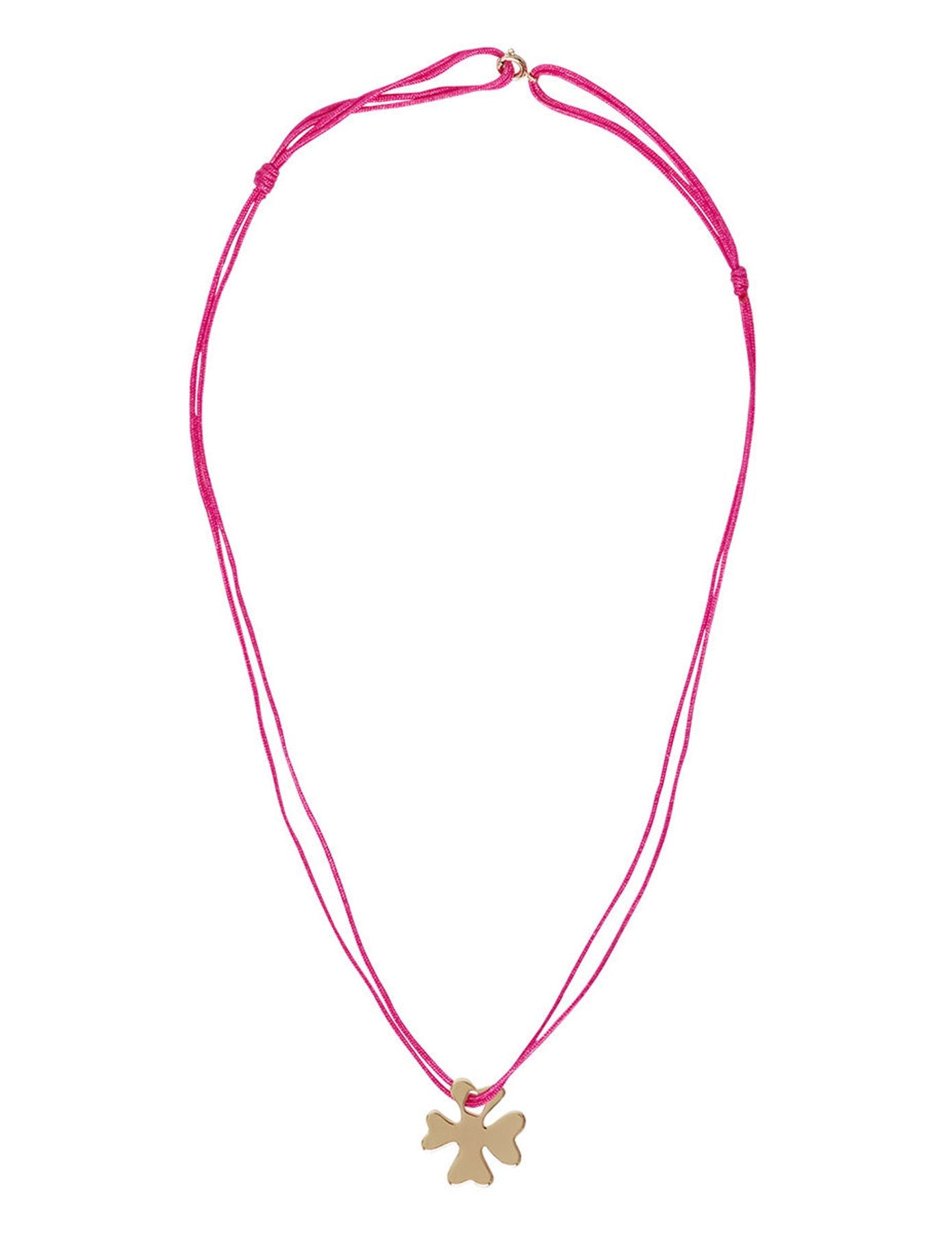 Pink clover necklace